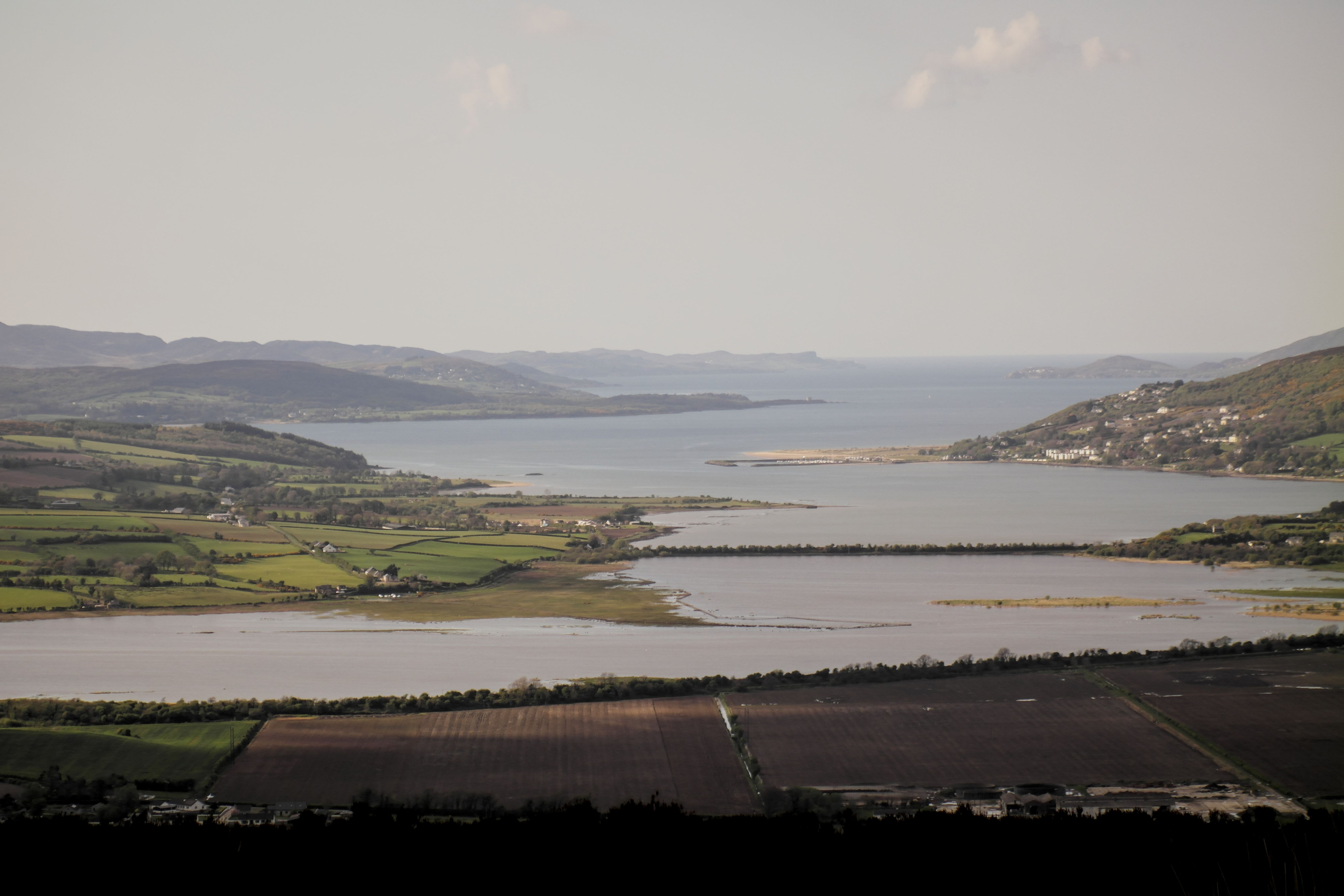 The view of Inch Island and Lough Swilly from The Grianán of Aileach, Donegal.